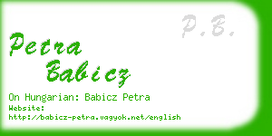 petra babicz business card